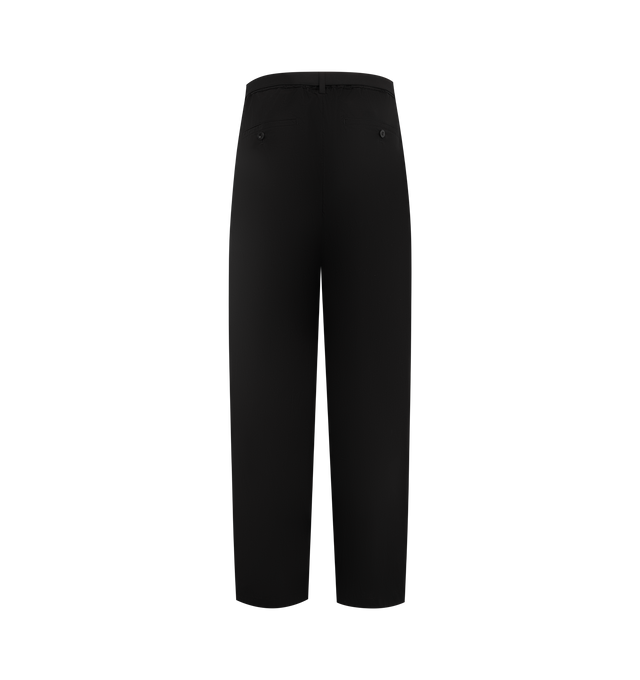 Image 2 of 3 - BLACK - Sacai Mens Typewriter Pants are crafted from cotton. Feature a tailored straight-leg silhouette, elasticized drawstring waistband, zip fly with button closure, side pockets, and back welt pockets. Main Material: Cotton. Made in Japan. 
