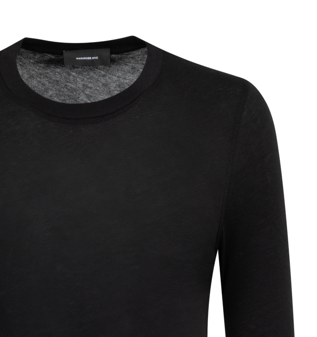 Image 2 of 2 - BLACK - WARDROBE.NYC Long Sleeve T-shirt featuring round neck, long sleeves, straight hem and tonal stitching. 100% cotton.  