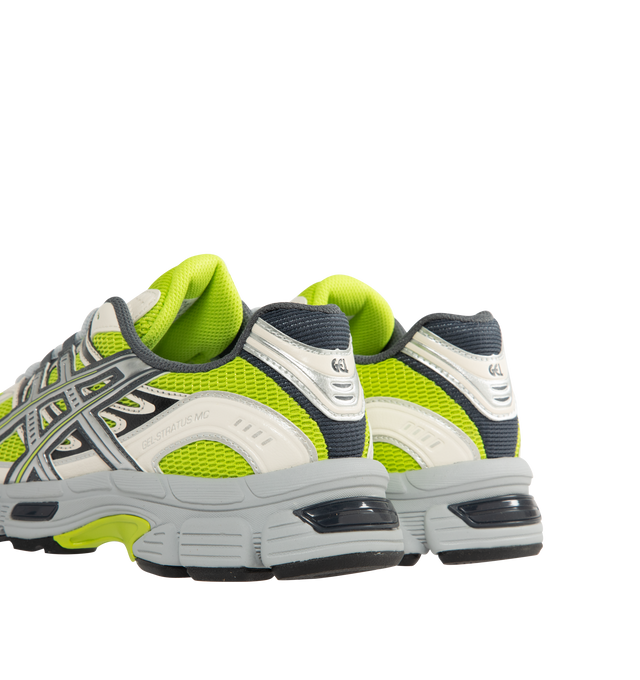 Image 3 of 5 - GREEN - ASICS Mens GEL-STRATUS MC Sneakers feature a breathable air mesh upper with synthetic leather overlays inspired by the GEL-STRATUS 4 running shoe. Designed with rearfoot GEL technology for enhanced cushioning, a GEL-JOG MC-inspired midsole, lace-up closure, and a durable rubber outsole. Upper: Air Mesh and Synthetic Leather; Midsole: Rearfoot GEL Technology; Outsole: Rubber. Imported 