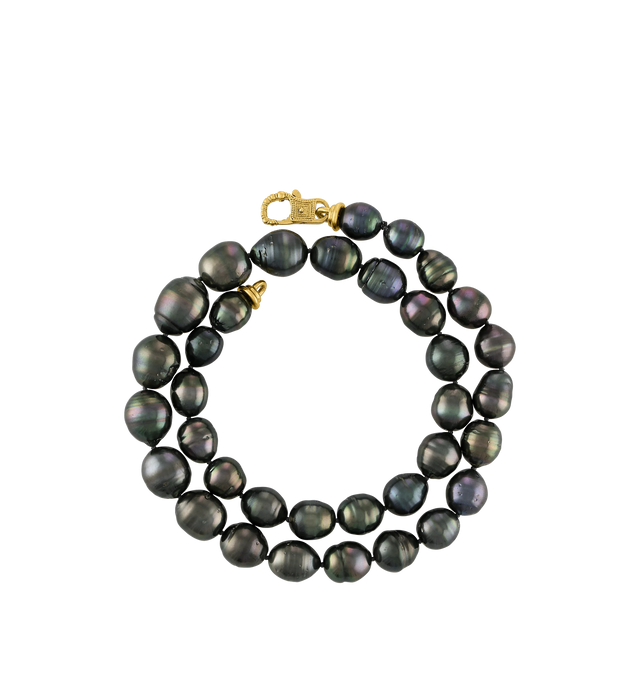 Image 2 of 2 - GOLD - PROUNIS Tahitian Pearl Strand with Fibula Clasp featuring Tahitian Pearl and 22K gold. Hirshleifers offers a range of pieces from this collection in-store. For personal consultation and detailed information about jewelry, please contact our dedicated stylist team at personalshopping@hirshleifers.com. This item may be restricted for online purchase to international clients. For assistance purchasing this item please contact our dedicated stylist team at personalshopping@hirshleifers.com 