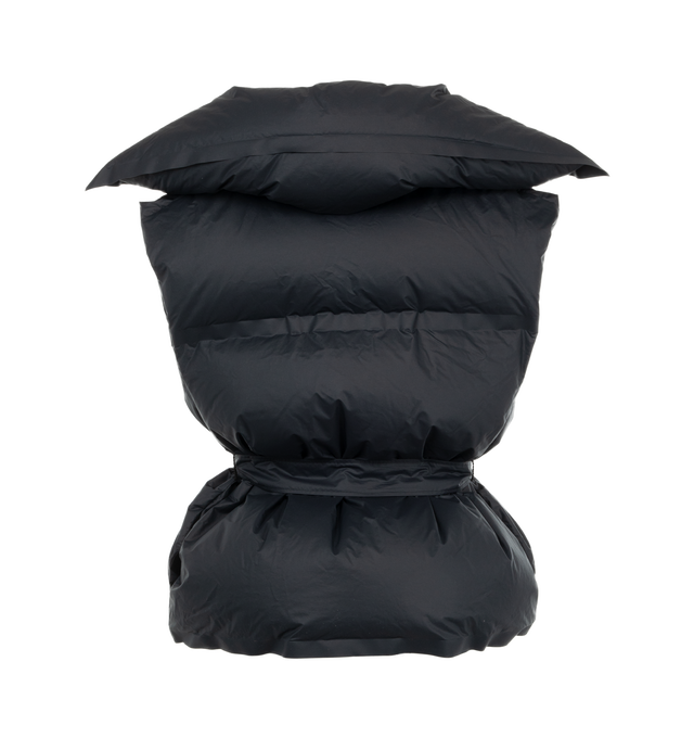 Image 2 of 2 - BLACK - Alaia Down Puffer Vest has a double collar construction, an attached hood, a snap button front, an elongated back, and side pockets. Taffeta. Made in Italy. 