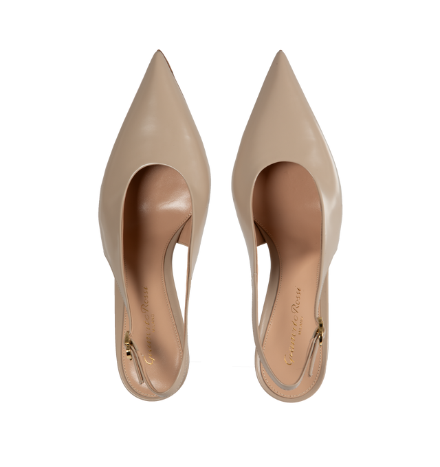 Image 4 of 4 - NEUTRAL - GIANVITO ROSSI Tokio Slingbacks featuring point-toe silhouette and adjustable buckle closures. 85 MM. Leather.  