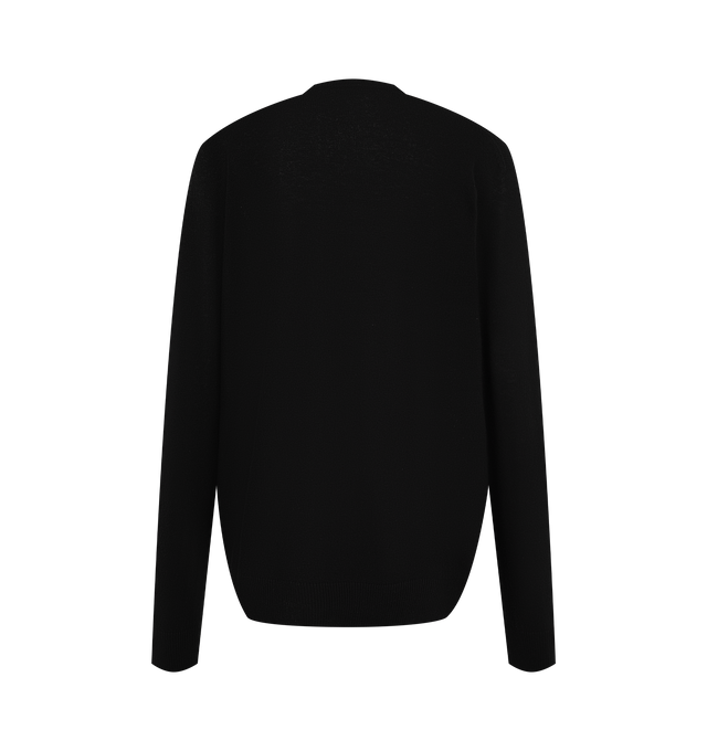 Image 2 of 2 - BLACK - The Row Women's Phora Top is crafted from lightweight cashmere and features a classic V-neckline, long sleeves, and seamless construction for a clean, minimalist silhouette. This designer cashmere sweater combines exceptional Italian craftsmanship with a smooth, single-ply knit that offers lightweight warmth, natural stretch, and everyday comfort. Main Material: 100% Cashmere. Made in Italy. 
