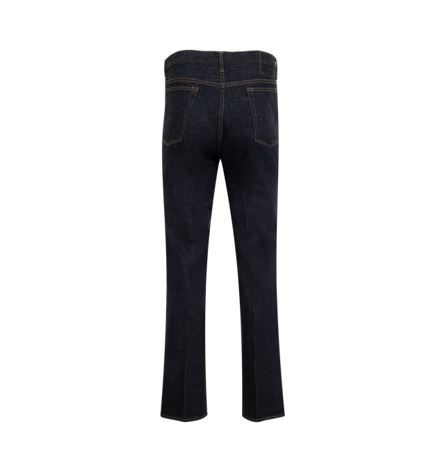 Image 2 of 3 - BLUE - KAPTAIN SUNSHINE Skate Shoecut Denim Pants featuring 13.5oz selvedge denim, regular fit, center creased, zipper fly, 5 pockets and one wash. 100% cotton.  