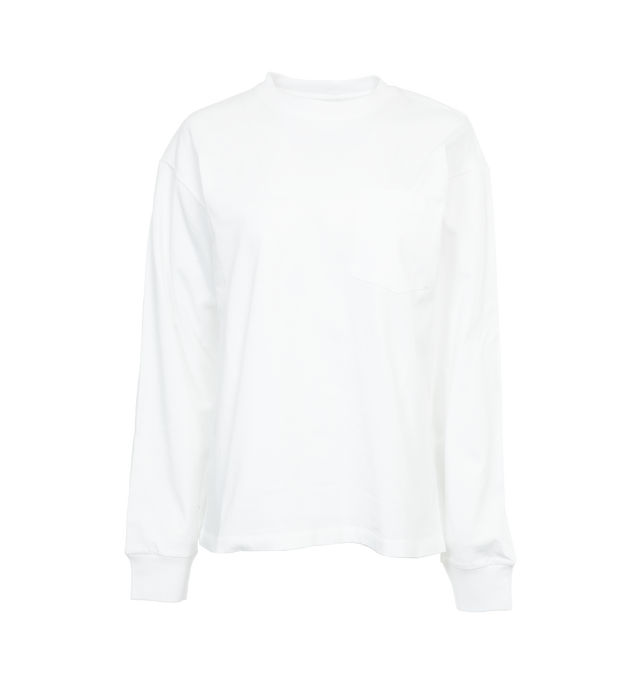 Image 1 of 2 - WHITE - ARMARIUM Vito T-shirt featuring crew neck, long sleeves and chest pocket. 100% cotton.  