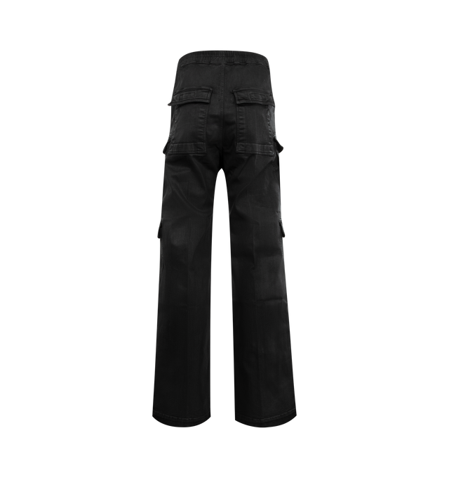 Image 2 of 3 - BLACK - DARK SHADOW Double Cargo Jumbo Bela Pants featuring silvertone hardware, drawstring waistband, four-pocket styling, cargo pockets at outseams, full length, wide legs and exposed zip fly. Nylon/polyamide. 