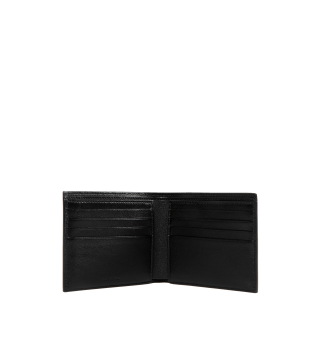 Image 3 of 3 - BLACK - BALENCIAGA Cash Square Folded Wallet featuring patch embroidered on grained calfskin, square folded wallet, 8 card slots, 2 bill pockets and 2 receipt compartments. Calfskin, polyester. Made in Italy. 