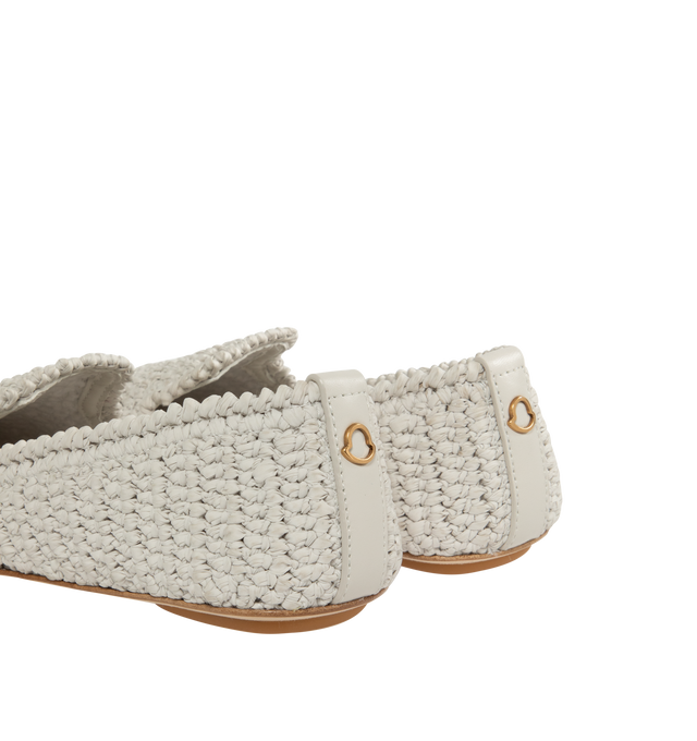 Image 3 of 4 - WHITE - Moncler Weaver Leather Loafers are a slip-on style with a textured woven design. Lined. 100% polyester and lamb uppers.  