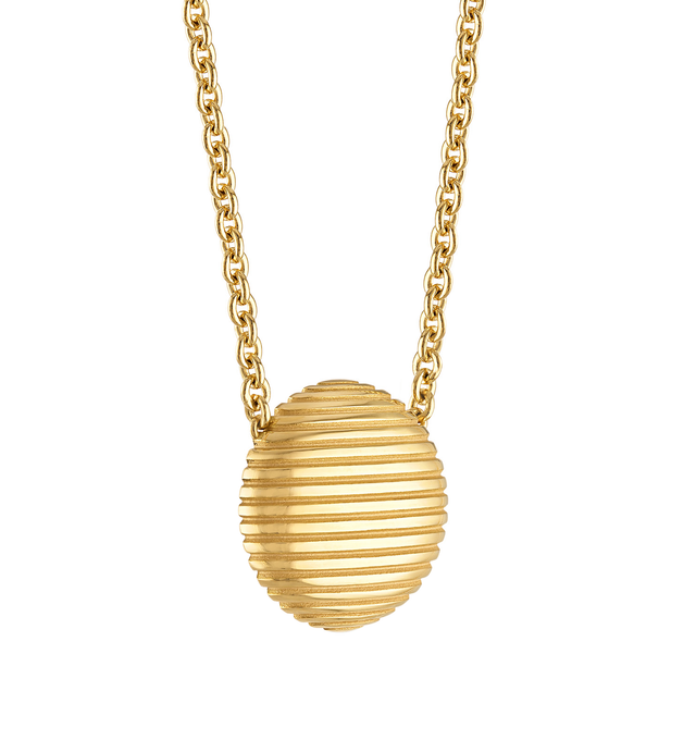 Image 2 of 2 - GOLD - Pamela Zamore Isla Dome Necklace is expertly made in 18-karat yellow gold with a sandblasted finish. Expertly designed and crafted this necklace will beautifully accessorize many outfits. Hirshleifers offers a range of pieces from this collection in-store. For personal consultation and detailed information about jewelry, please contact our dedicated stylist team at personalshopping@hirshleifers.com. 