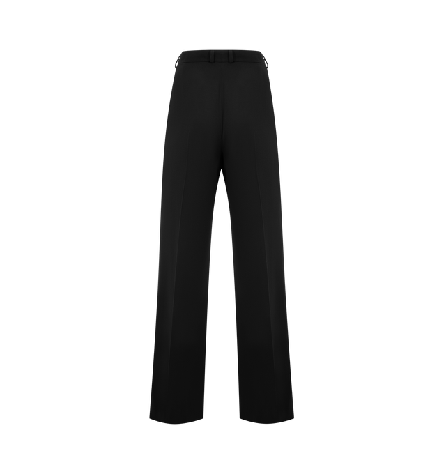 Image 2 of 3 - BLACK - THE ROW Virgil Pant featuring tailored high-rise trouser in structured wool gabardine with straight leg, front double pleats and side slash pockets. 100% wool. Made in Italy. 
