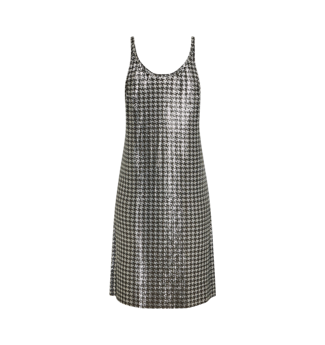 Image 2 of 2 - SILVER - Paco Rabanne Robe Short Dress is a slip-on style with a scoop neckline. 100% aluminum. Made in Madagascar.  