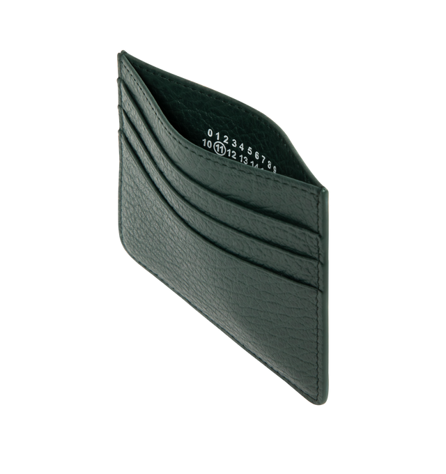 Image 3 of 3 - GREEN - MAISON MARGIELA Card Holder Slim 6cc featuring five card slots, one main compartment and 4 stitch signature. 100% Calf Leather. Made in Italy. 