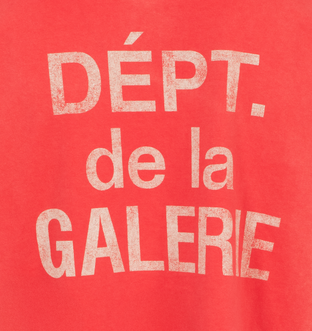 Image 4 of 4 - RED - Gallery Dept. classic long sleeve tee in a boxy and relaxed fit with signature French logo and a vintage, worn look. Made in Los Angeles, CA. Material: 100% Cotton.  