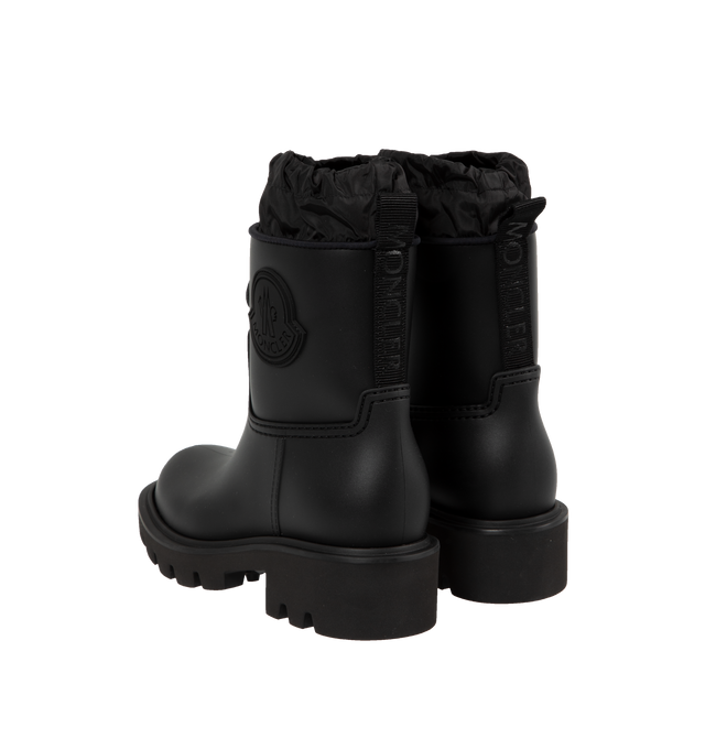 Image 3 of 4 - BLACK - Moncler Kickstream Rain Boots are a pull-on style with drawcord toggle closures, lug soles, and synthetic uppers, linings, and soles. Waterproof.  