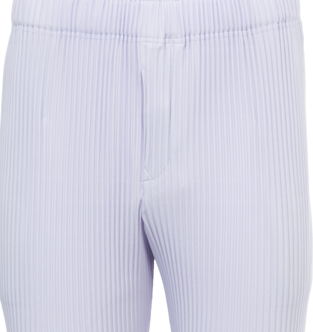 Image 4 of 4 - PURPLE - ISSEY MIYAKE Pants featuring relaxed, slim fit, elastic waistband and two side pockets. 100% polyester. 