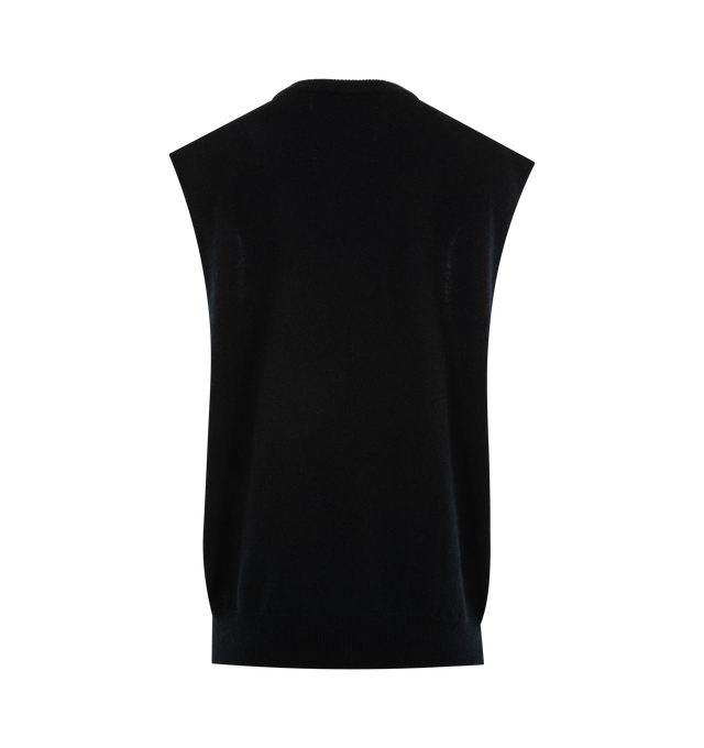 Image 2 of 2 - BLACK - EXTREME CASHMERE Bos Top featuring loose fit, sleeveless, classic crew neck and ribbed trim. 100% cashmere. 