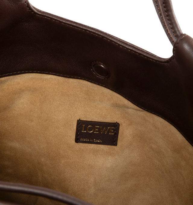 Image 4 of 4 - BLACK - LOEWE Flamenco Purse Tote in mellow nappa lambskin featuring shoulder, crossbody or hand carry, top handles, detachable and adjustable leather strap, detachable donut chain with an Anagram Pebble, magnetic closure, suede lining and embossed LOEWE logo. 38 cm x 29 cm x 9 cm. Made in Spain. 