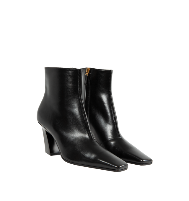 Image 2 of 4 - BLACK - BOTTEGA VENETA Lewis Ankle Boot featuring square toe, curved heel, ankle boot and inner zip closure.  