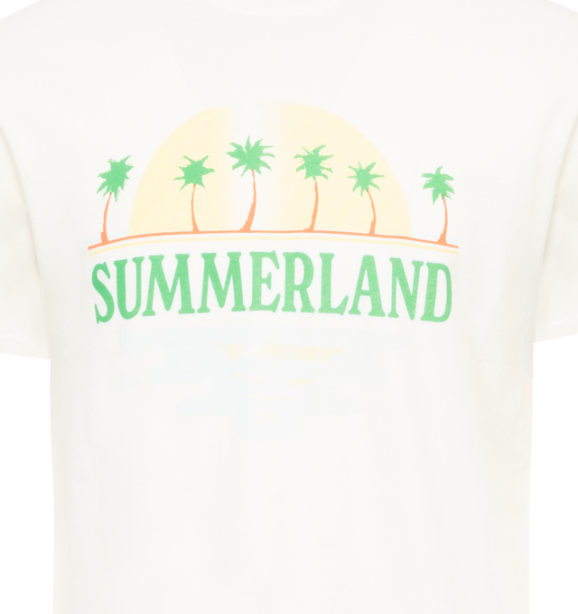 Image 2 of 2 - WHITE - NAHMIAS Summerland Sunset T-shirt featuring ribbed crewneck, short sleeves and graphic printed on front. 100% cotton.  