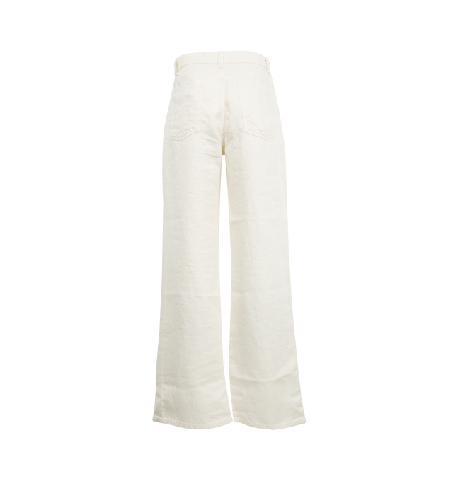 Image 2 of 3 - WHITE - THE ROW Eglitta Jeans featuring 5-pocket styling, button and zip fastening, wide legs and full length. 100% cotton. Made in Italy. 