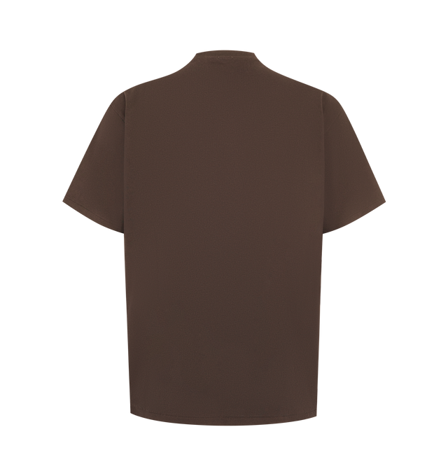 Image 2 of 2 - BROWN - A.Presse Men's Heavyweight T-Shirt features a heavyweight construction with a classic crewneck and a relaxed silhouette for effortless everyday wear. This designer T-shirt combines comfort with a minimalist design, making it an essential wardrobe staple. Main Material: 100% Cotton. 