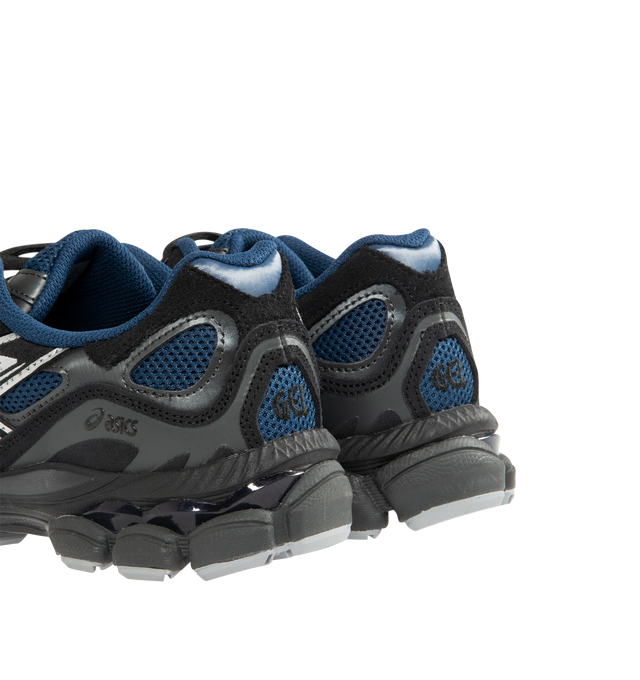 Image 3 of 5 - BLACK - ASICS GEL-NYC Polar Sneaker featuring lace up closure, layered upper construction, rearfoot and forefoot GEL technology, suede and synthetic and fabric upper, fabric lining and rubber sole. 