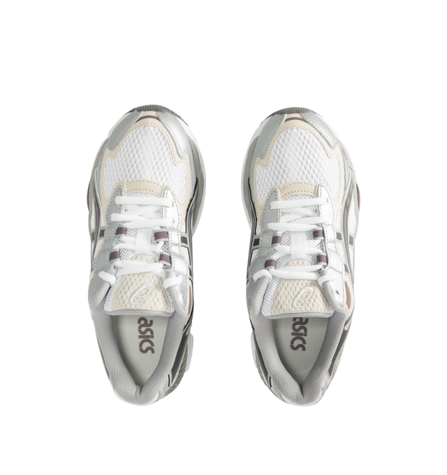 Image 5 of 5 - MULTI - ASICS GEL-NYC 2055 Sportstyle sneaker with early 2000s running shoe design influences in the upper's ASICS stripes, heel counter, and eyelet structure. Featuring GEL-CUMULUS 16 shoe's tooling system. Through a combination of lightweight foams and GEL technology inserts, this midsole formation helps create advanced underfoot comfort. Unisex style in men's sizing. Imported from Cambodia. 