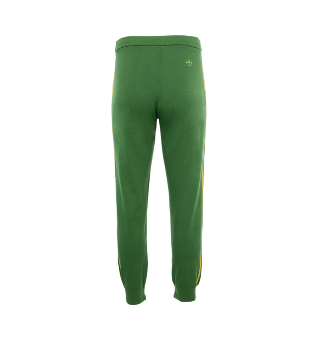 Image 2 of 5 - GREEN - ADIDAS X WALES BONNER Knit Track Pants featuring elastic waistband and cuffs at hem, logo details and two front pockets. 100% cotton. 