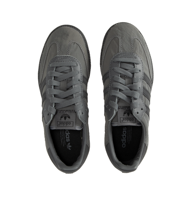 Image 5 of 5 - GREY - Adidas OG Sambas Sneakers are a lace-up style with leather uppers, textile linings, and rubber outsoles.  