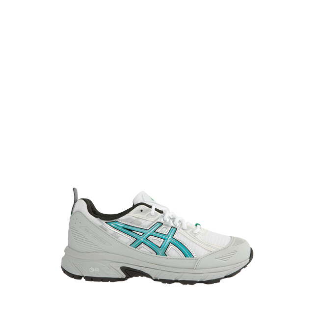 Image 1 of 5 - WHITE - ASICS Hidden NY Edition Gel-Venture 6 Shield Sneakers featuring low-top, rubberized trim throughout, lace-up closure, logo patch at padded tongue, padded collar, signature stripes at sides, pull-loop at heel counter, embossed logo and perforation, mesh lining, rubber midsole with GEL technology and treaded rubber sole. 