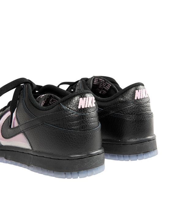 Image 3 of 5 - BLACK - NIKE Dunk Low Sneaker featuring padded collar, lightweight cushioning, lace up closure, sheer side and top panels.  