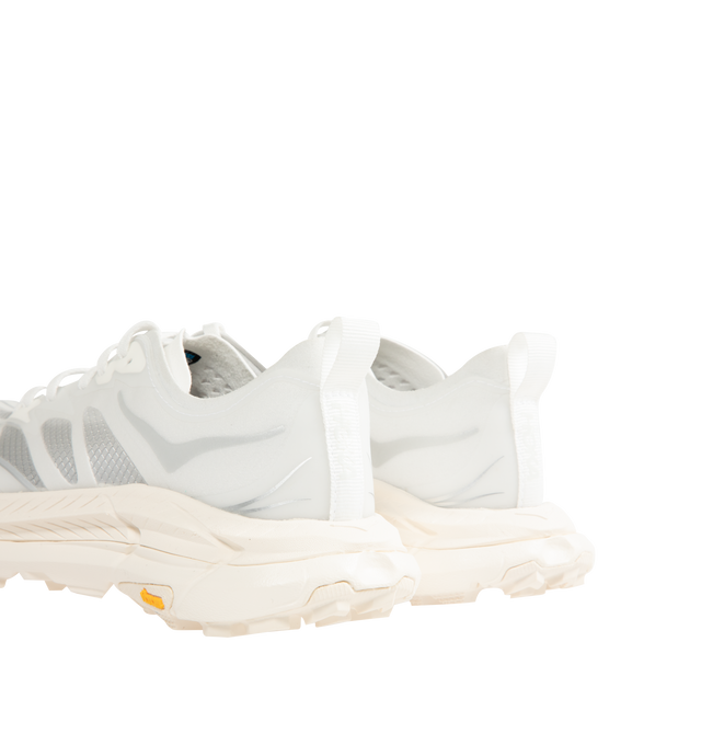 Image 3 of 5 - WHITE - HOKA U Mafate Speed 4 Lite Sneaker featuring ripstop and rubber upper with vibram sole, lace-up front, flat tongue design and padded collar. 
