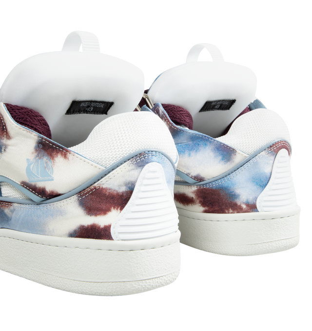 Image 3 of 5 - MULTI - LANVIN Curb Sneakers featuring snake laces, almond toe, double, extra-wide, two-tone tubular laces with plastic tips, contrast topstitching, quilted tongue with the Lanvin label and embossed Mother and Daughter logo. 