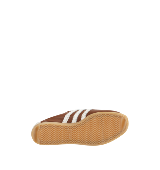 Image 4 of 5 - BROWN - ADIDAS Originals Japan Sneakers are a lace-up style with premium leather uppers intricate, detailed stitching, and rubber gum soles.  Unisex style in men's sizes. 