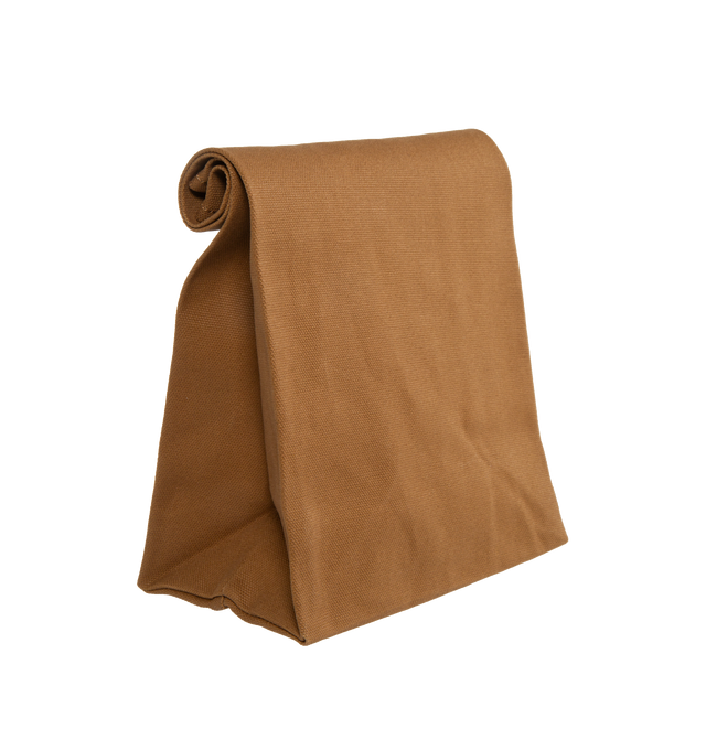 Image 3 of 6 - BROWN - CARHARTT WIP Lunch Bag featuring dry wax coating, food safe, snap button closure and square label. 14.5 x 7.9 x 4.7 inch. 100% cotton. 