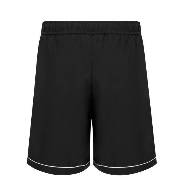 Image 2 of 3 - BLACK - AMIRI Club Amiri Shorts featuring elastic waist with drawstring, logo on leg, side pockets and piping detail at hem. Made in Italy. 