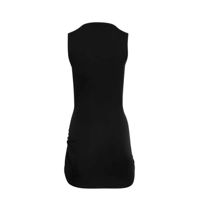 Image 2 of 2 - BLACK - LOEWE Tank Top in lightweight stretch ribbed cotton featuring asymmetric draping, a detachable LOEWE-engraved metal embellishment, regular fit and regular length. Cotton, elastane. Made in Portugal. 
