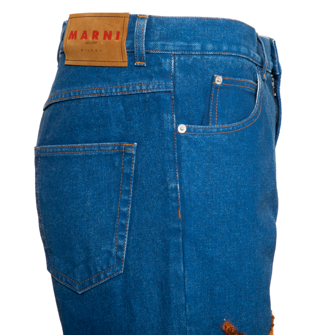 DENIM JEANS WITH MOHAIR PATCHES (MENS)