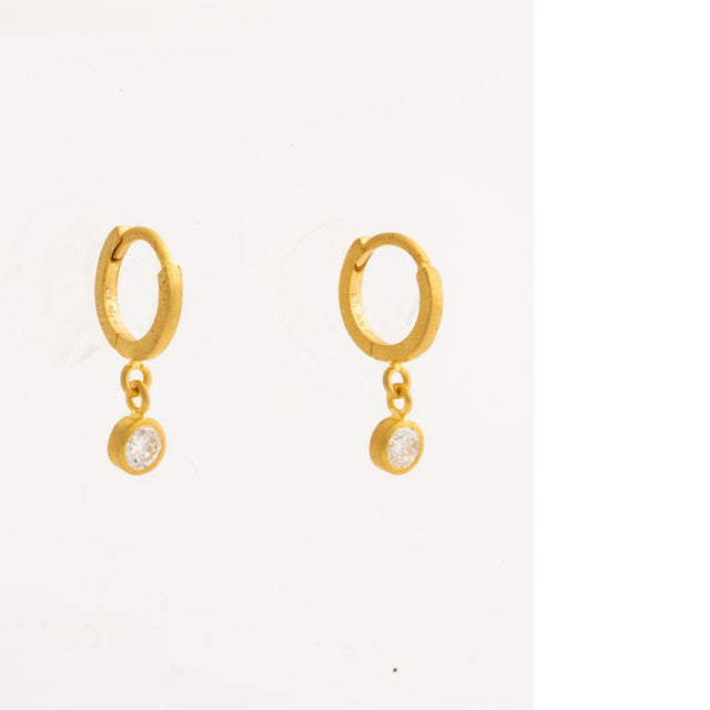 Image 1 of 1 - GOLD - Darius Jewels Old Mine Diamond Drop Fairy Hoops featuring approximately 0.20 cts of old mine diamonds set in 18K Fairmined yellow gold. Inner Diameter: 6.5 mm. For personal consultation and detailed information about jewelry, please contact our dedicated stylist team at personalshopping@hirshleifers.com.This item may be restricted for online purchase to international clients. For assistance purchasing this item please contact our dedicated stylist team at personalshopping@hirshleifers. 