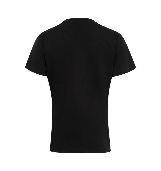 Image 2 of 3 - BLACK - MONCLER Logo T-Shirt featuring front rhinestone logo, crew neck and short sleeves. 100% cotton. 