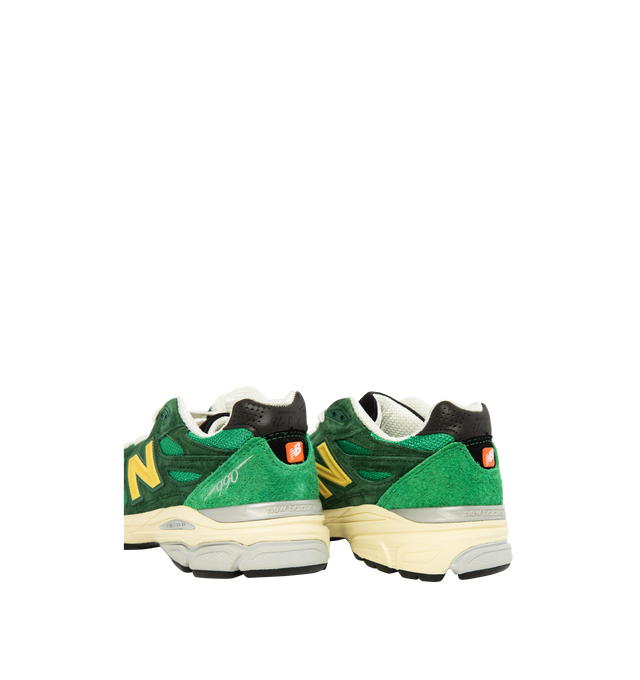 GREEN - NEW BALANCE M990V3 Sneakers are a lace-up style with leather upper, suede details, ENCAP midsole cushioning, and signature logo. 