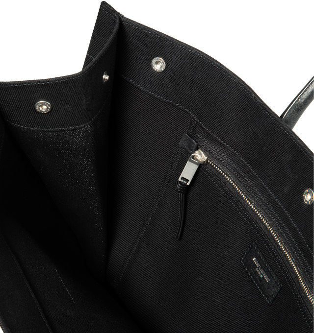 Saint Laurent Rive Gauche Tote Bag in Black & White, Black. Size all.