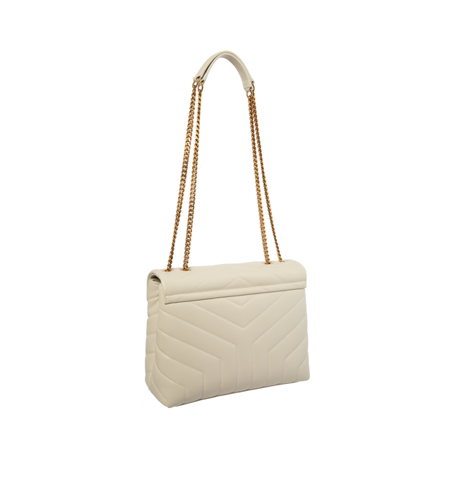 Saint Laurent Small Loulou Chain Bag in Neutral,White