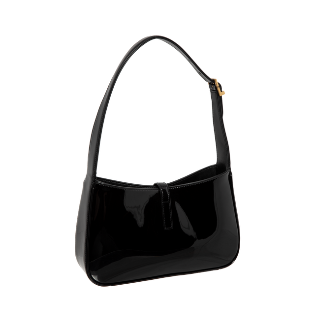 7 inch Patent Leather Crossbody Bag in Black