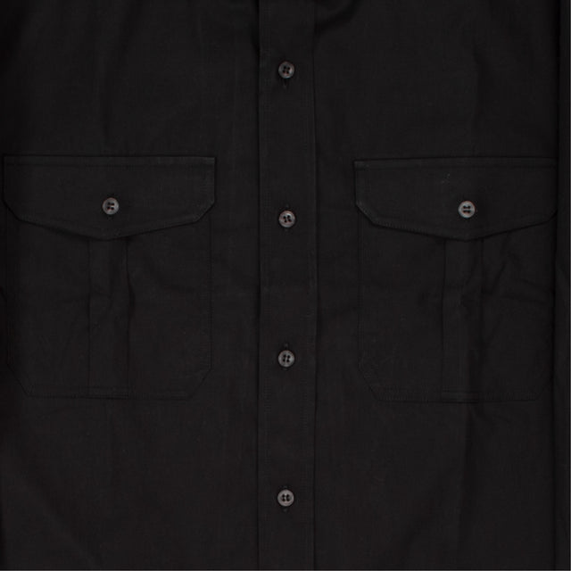 BLACK - WARDROBE.NYC Oversize Shirt has a shirt collar, dropped shoulders, button front closure, chest flap pockets, pleated back vent and button cuffs. 100% cotton. 