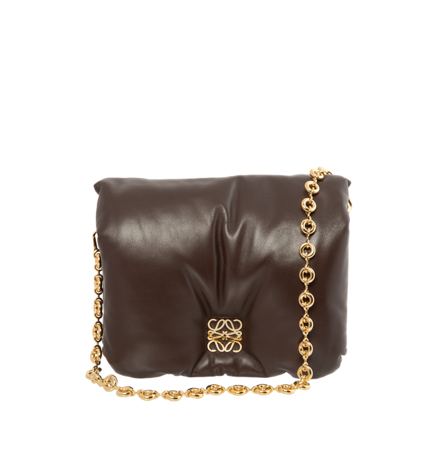 Goya Puffer Mini Leather Shoulder Bag in Brown - Loewe
